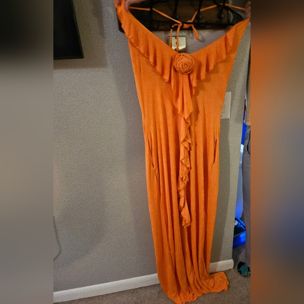 Orange fashion nova dress